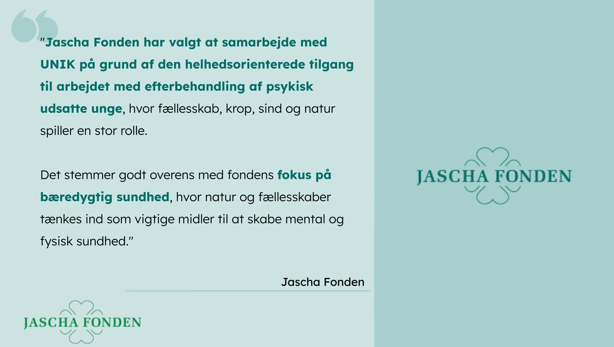 Jascha udtagelse om UNIK